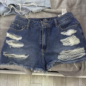 Hollister Blue Distressed Jean Shorts